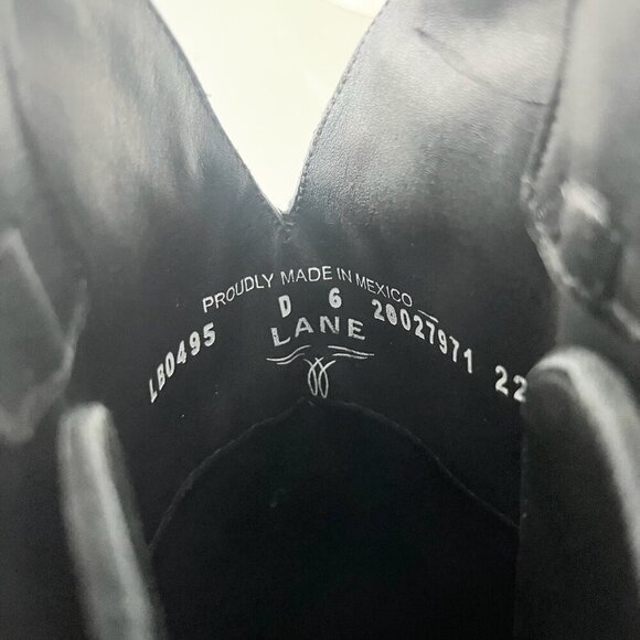 Lane Reverie Knee High Womens Cowboy Boots 6 Black Brown Western Cowgirl Lace Up - Picture 9 of 11